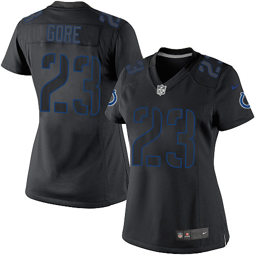 Women's Elite Frank Gore Nike Jersey Black - #23 Impact NFL Indianapolis Colts